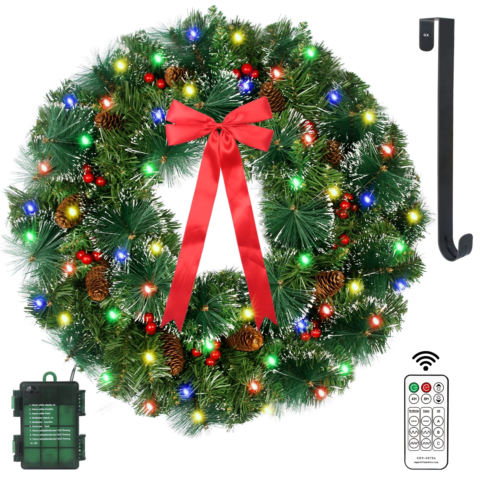 Outdoor Lighted Artificial Christmas Wreaths For The Front Door