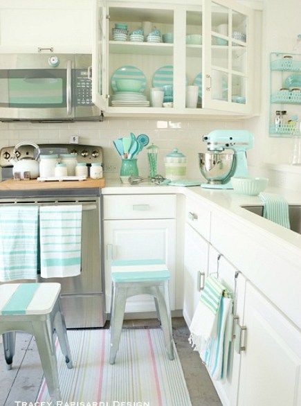 Beautiful Turquoise Kitchen Decor Ideas   Small Appliances