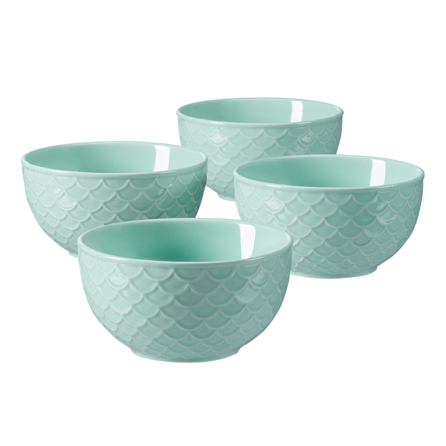 MainstaysGeometricRevivalEmbossed4BowlSetTeal Decorating Ideas