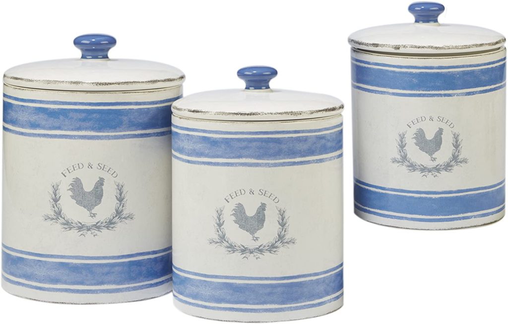 Young’s Inc 4 Piece Ceramic Country Canister Set, 10.75Inch