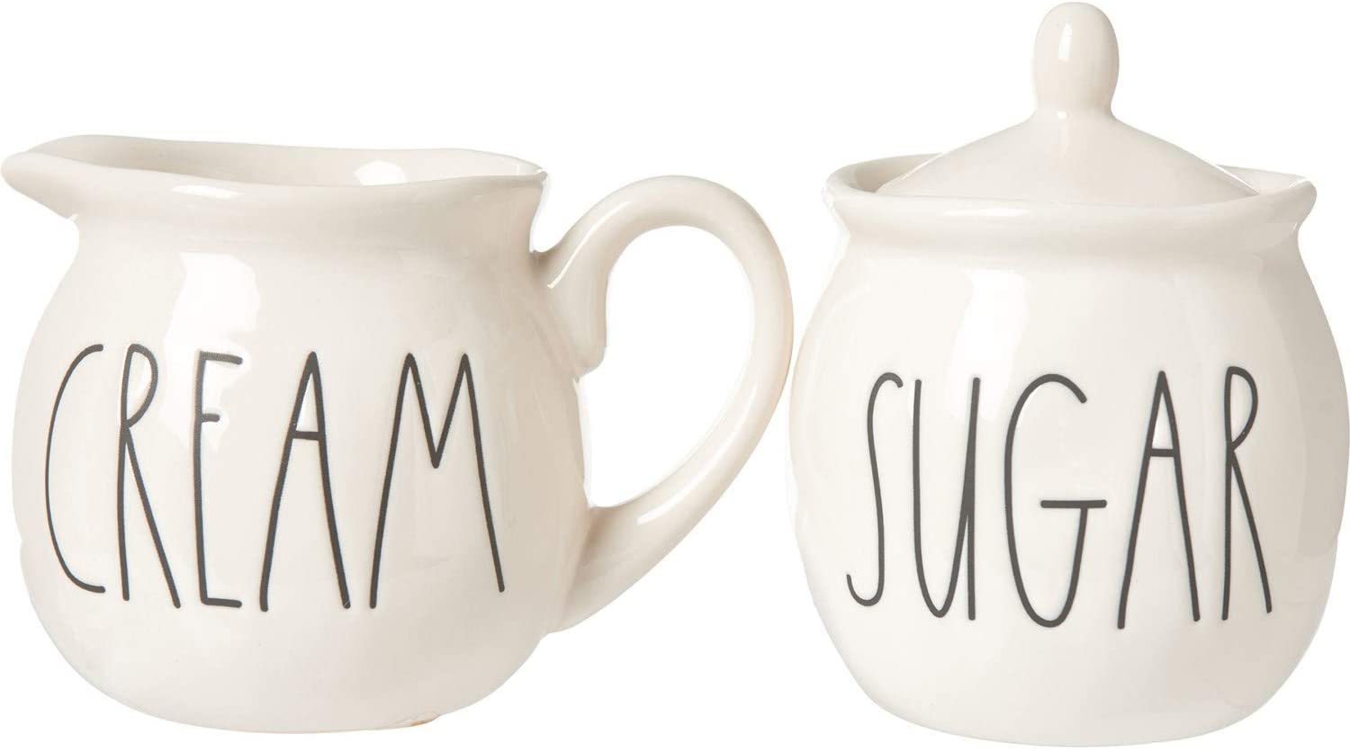 Rae Dunn by Magenta Ceramic CREAM and SUGAR in large letters 2 piece rae-dunn-by-magenta-ceramic-cream-and-sugar-in-large-letters-2-piece