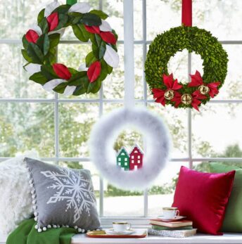 Indoor Christmas Window Decorating Ideas With Holiday Wreaths