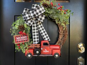 rustic farmhouse christmas wreaths for the front door