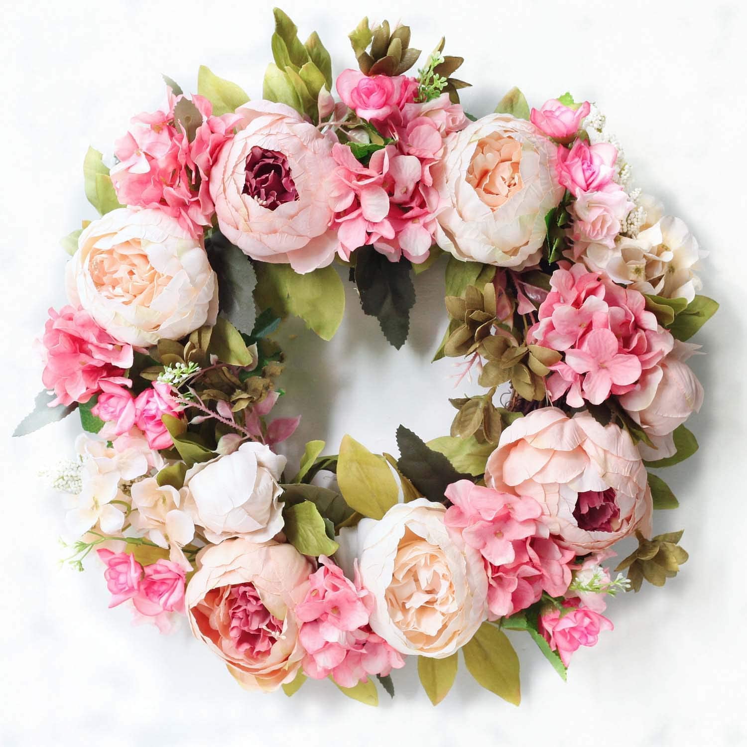 Pink Peony Spring Wreaths For The Front Door