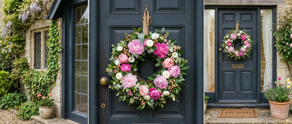 Pink Peony Spring Wreaths For The Front Door