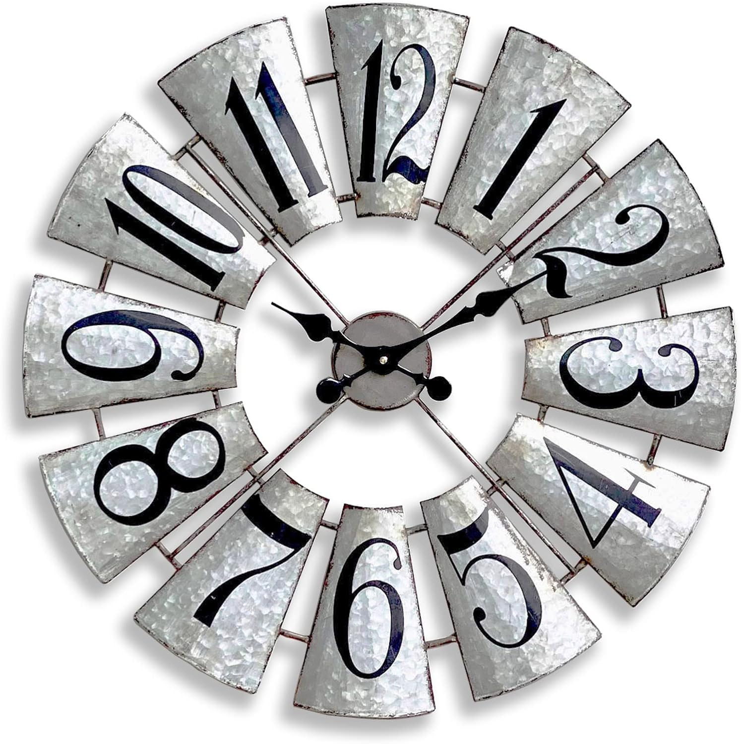 Large Metal Windmill Wall Clock