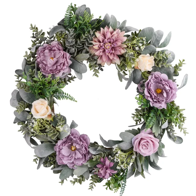 purple flower door wreaths