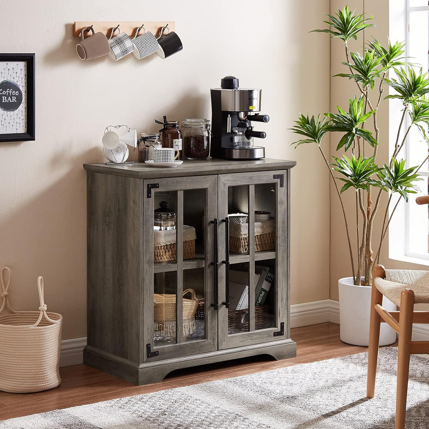 small coffee bar cabinet