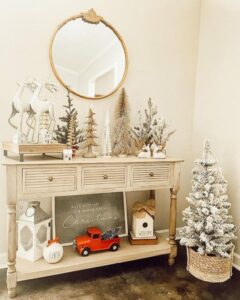 christmas decorating ideas for an entryway console table