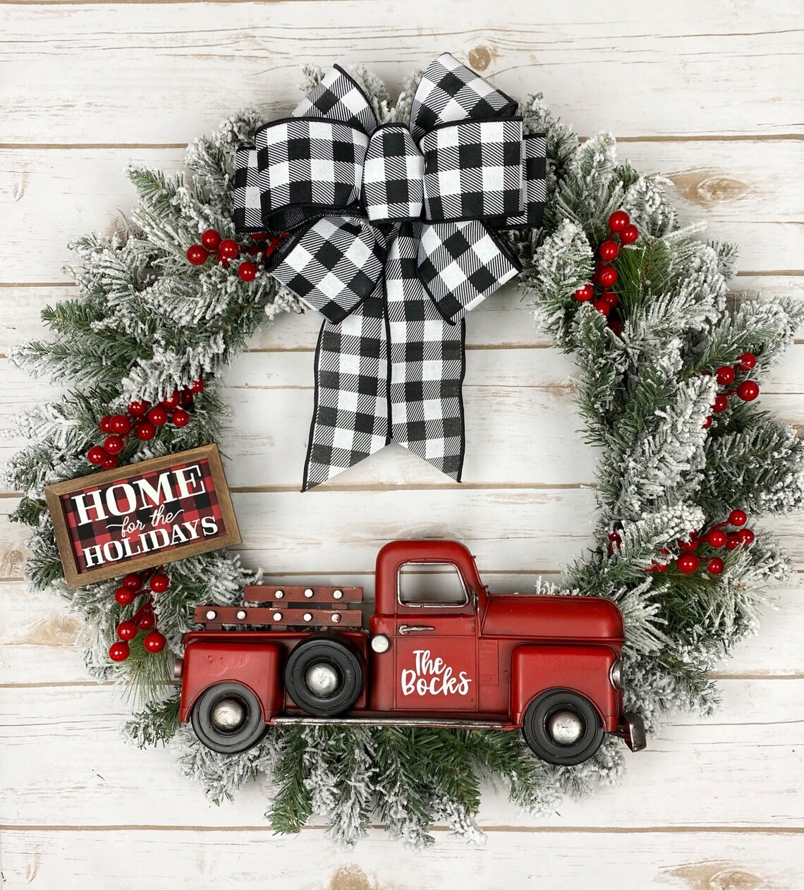 Flocked Artificial Christmas Wreaths For The Front Door