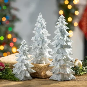 Christmas Decor With White Ceramic Houses