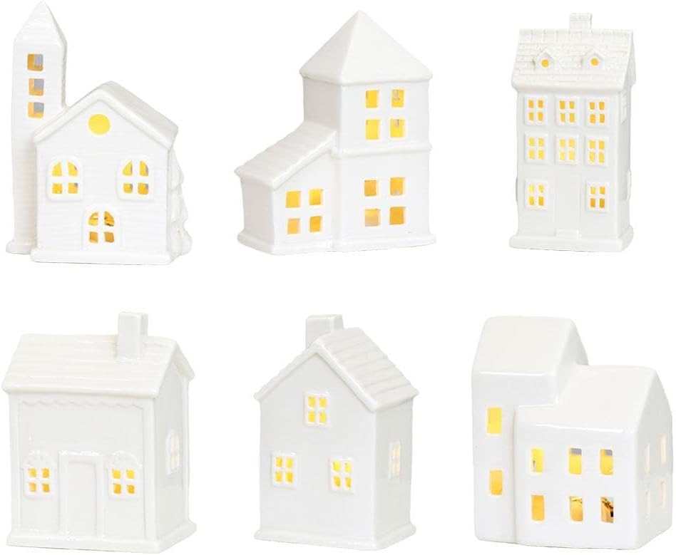 Christmas Decorating Ideas With White Ceramic Houses