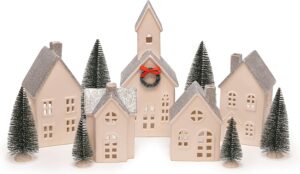 Christmas Decorating Ideas With White Ceramic Houses