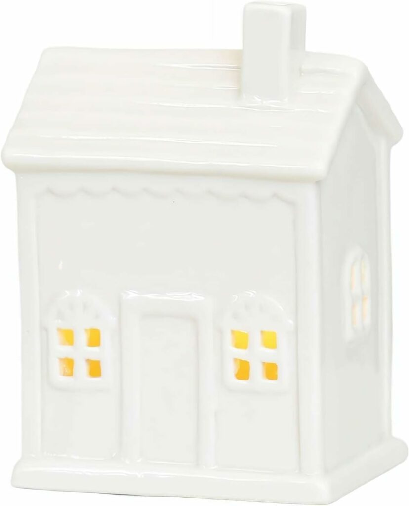 Christmas decorating ideas with white ceramic houses