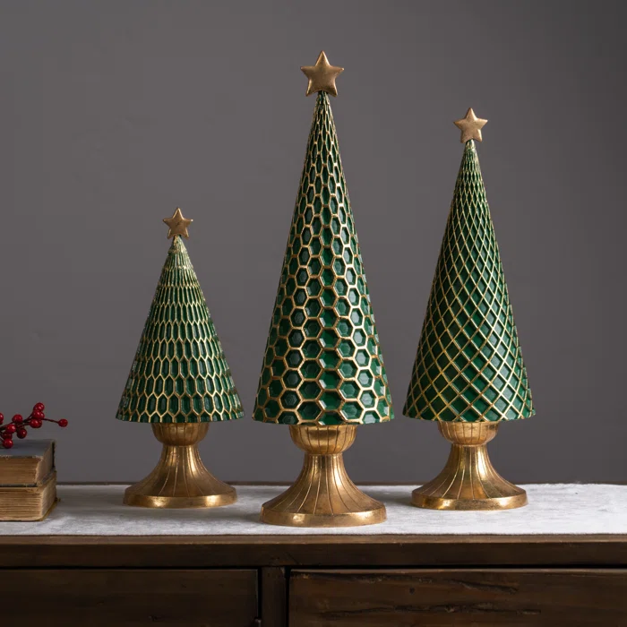 Set Of 3 Tabletop Christmas Trees
