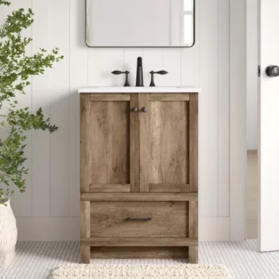 Rustic Farmhouse Bathroom Vanity With Sink