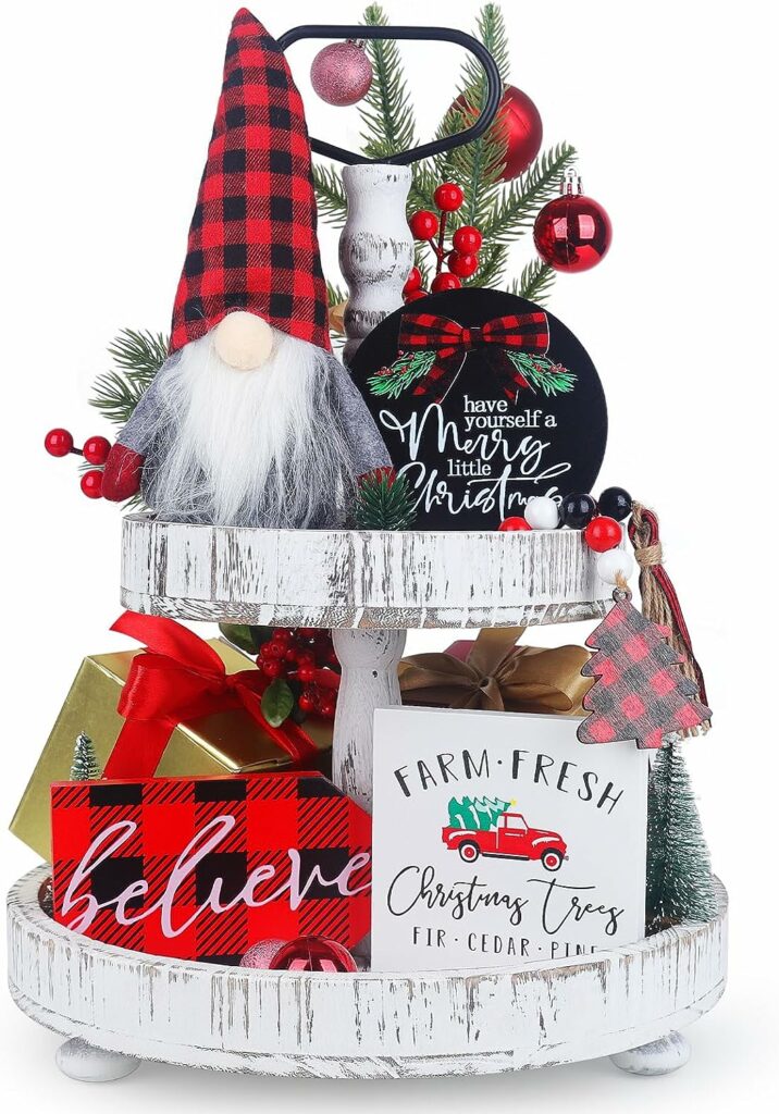 christmas tiered tray decor