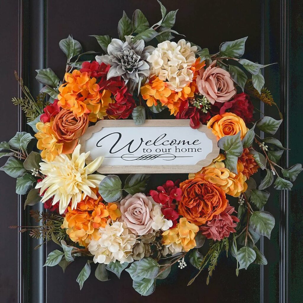 artificial fall wreaths for the front door