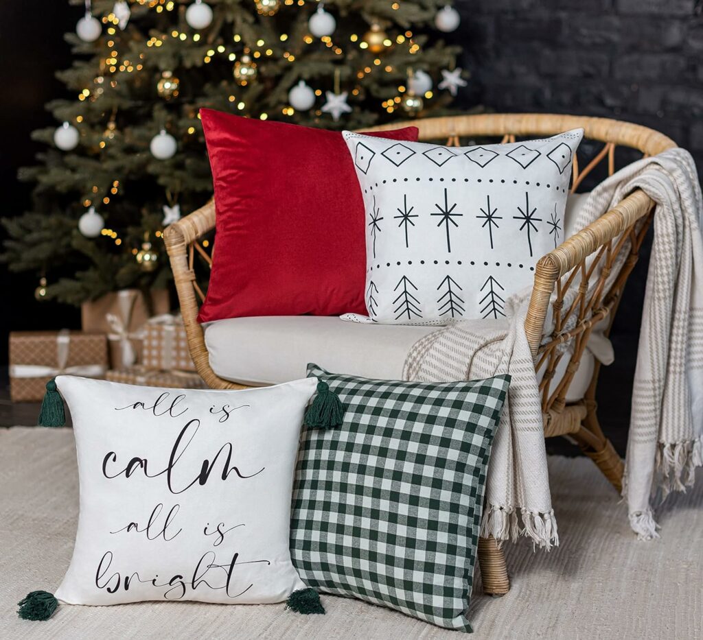 farmhouse Christmas throw pillow covers