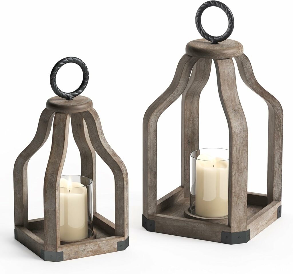 Rustic Wooden Candle Holders