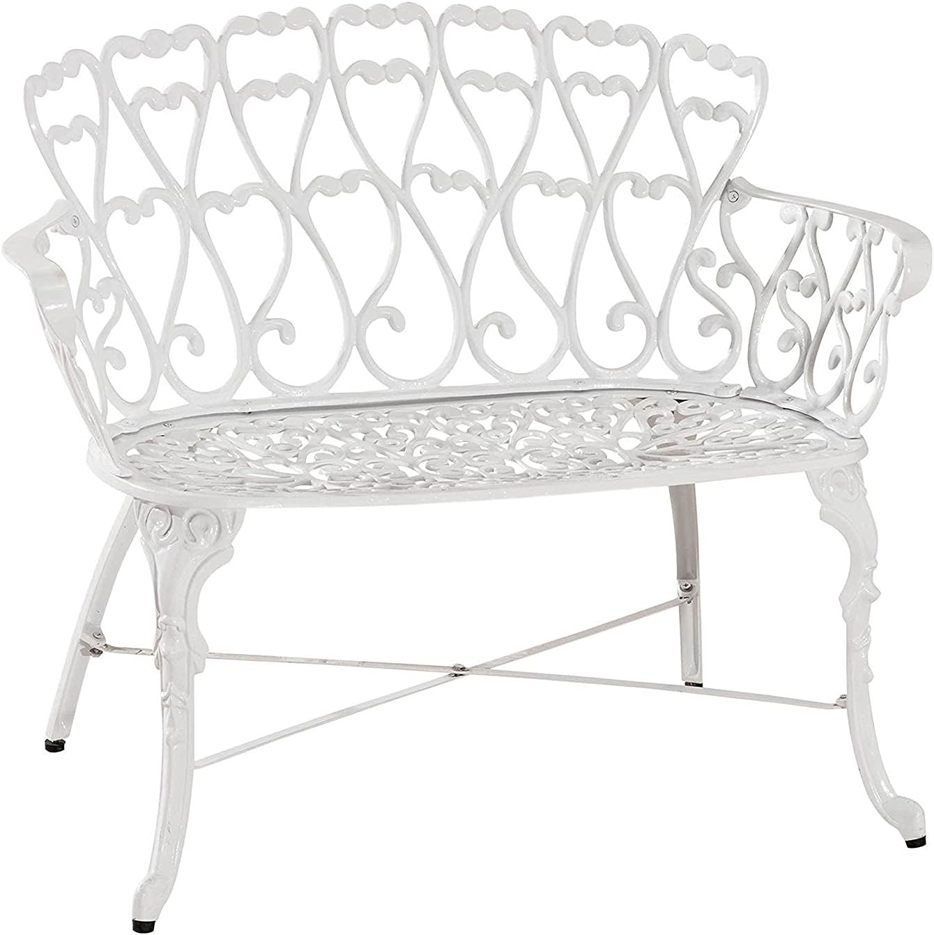 White Cast Aluminum Garden Bench