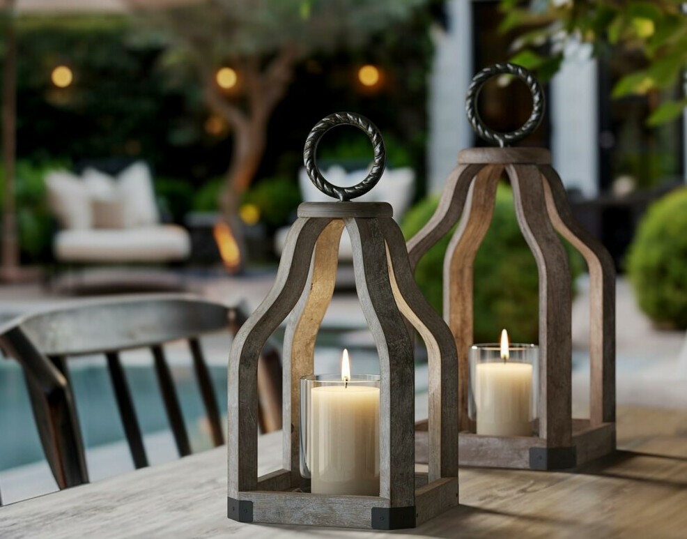 Rustic Wooden Candle Holders