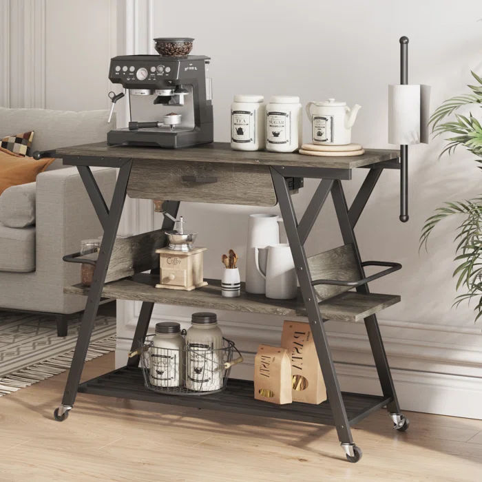 Coffee Bar Cart On Wheels