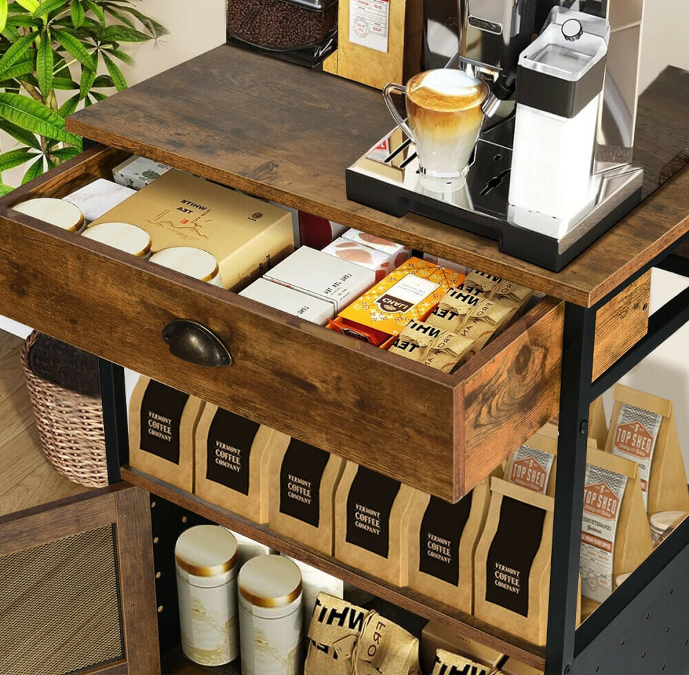 Coffee Cart Station On Wheels