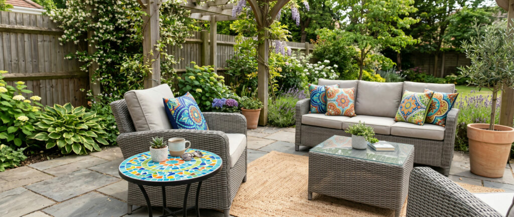 How to Style a Mosaic Outdoor Side Table